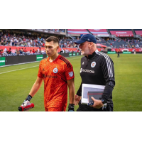 Adin Brown (right) with 18-year-old Chelsea-bound goalkeeper Gabriel Slonina