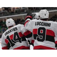 Belleville Senators' Jake Lucchini And Rourke Chartier Celebrate Victory Over Syracuse