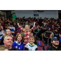 Young Wichita Thunder fans cheer on their team