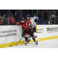 South Carolina Stingrays' Ryan Scarfo Battles Atlanta Gladiators' Noah Laaouan