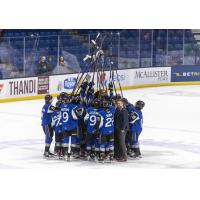 Saint John Sea Dogs raise their sticks