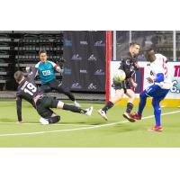 St. Louis Ambush' Greg Kranz battles the Kansas City Comets