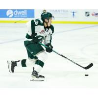 Olen Zellweger, now of the Kamloops Blazers, on the ice