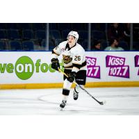 Forward Trae Johnson with the Brandon Wheat Kings