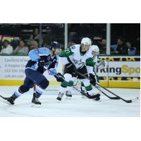 Texas Stars' Riley Tufte And Milwaukee Admirals' Cole Schneider In Action