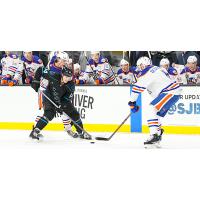 Forward Jasper Weatherby (left) with the San Jose Barracuda