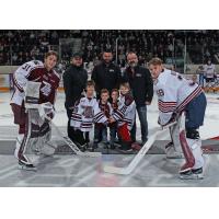 Peterborough Petes' Michael Simpson and Oshawa Generals' Jacob Oster on Crime Stoppers Night