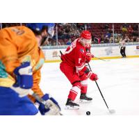 Chad Butcher of the Allen Americans controls the puck