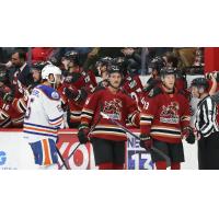 Tucson Roadrunners' Laurent Dauphin and Nathan Smith