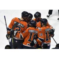 Worcester Railers celebrate a goal