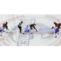 Wichita Thunder's Quinn Preston Battles Kansas City Mavericks' Alec Baer