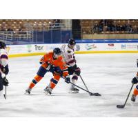 Worcester Railers defenseman Trevor Cosgrove (left)