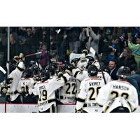 Bismarck Bobcats celebrate a win