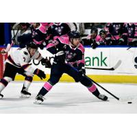 Reading Royals' Devon Paliani battles Worcester Railers' Andrei Bakanov