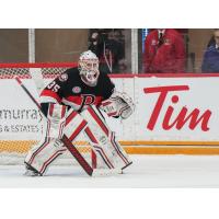 Belleville Senators' Antoine Bibeau on game night