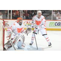 Lehigh Valley Phantoms' Troy Grosenick and Kevin Connauton on game night