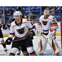 Lehigh Valley Phantoms' Adam Karashik and Nolan Maier on game night