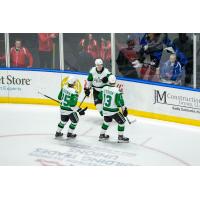 Texas Stars' Oskari Laaksonen and Jacob Peterson on game night