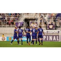 Louisville City FC huddles