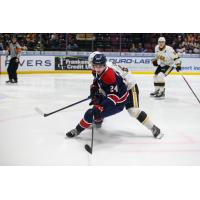 Saginaw Spirit's Matyas Sapovaliv in action