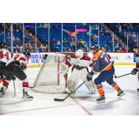 Rapid City Rush goaltender Nicholas Latinovich vs. the Tulsa Oilers