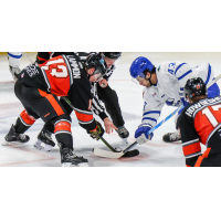 Kansas City Mavericks' Joshua Lammon versus Wichita Thunder's Quinn Preston