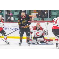 Vancouver Giants' Colton Langkow and rince George Cougars' Tyler Brennan