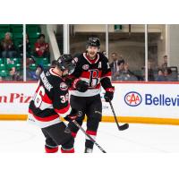 Belleville Senators' Angus Crookshank and Rourke Chartier