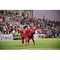 Chattanooga Red Wolves SC celebrates a goal