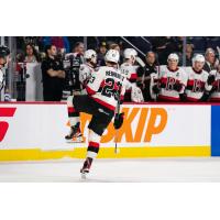 Belleville Senators' Cole Reinhardt celebrates win