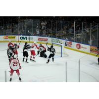 Allen Americans defend against the Idaho Steelheads