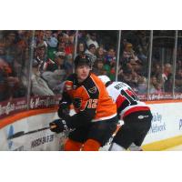 Lehigh Valley Phantoms' Ronnie Attard and Belleville Senators' Kyle Betts on game night