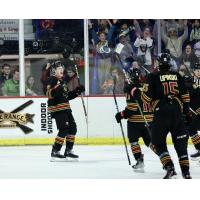 Vancouver Giants' Ty Thorpe celebrates win