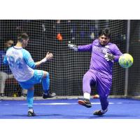 Florida Tropics goalkeeper Jorge Navarrete challenges Utica City's Rafa Godoi