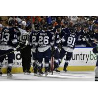 Worcester Railers celebrate a goal