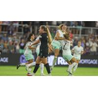 Racing Louisville FC celebrates a goal