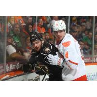 Hershey Bears' Garrett Pilon and Lehigh Valley Phantoms' Egor Zamula