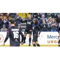 St. Louis Ambush midfielder William Eskay celebrates a goal vs. the Florida Tropics