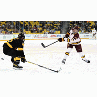 Defenseman Derek Daschke with Minnesota-Duluth