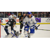 Utah Grizzlies' Lukas Parik and Wichita Thunder's Jay Dickman in action