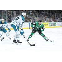 Texas Stars' Marian Studenic versus San Jose Barracuda's Brandon Coe