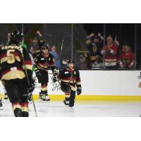 Atlanta Gladiators celebrate a goal against the Florida Everblades