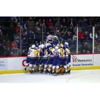 Saskatoon Blades celebrate win