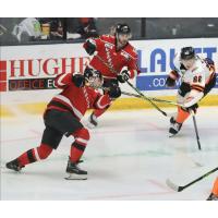 Wheeling Nailers' Sean Josling battles Fort Wayne Komets' Drake Rymsha