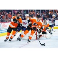 Defenseman Adam Ginning with the Philadelphia Flyers