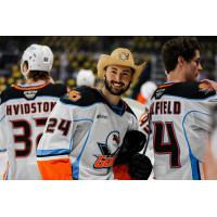 San Diego Gulls wear cowboy hats in warmups to honor Roy Sommer