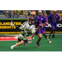 Saskatchewan Rush forward Dan Lintner vs. the Halifax Thunderbirds