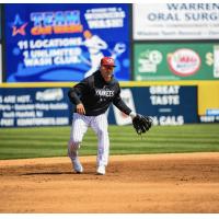 3B Josh Donaldson warming up with the Somerset Patriots