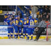 Saskatoon Blades celebrate win