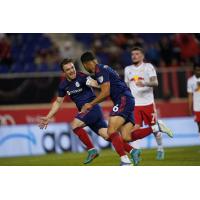 Chicago Fire FC celebrate after a goal against the New York Red Bulls